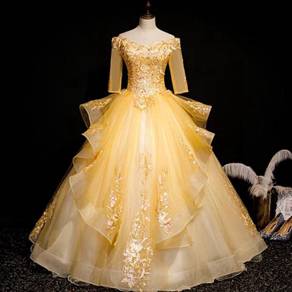 Yellow wedding prom evening dress gown RB2164