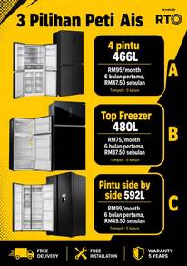 Fridge Peti Sejuk ANSURAN Penghantaran Segera BLOK