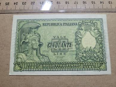 Italy 50 Lire 1951 - Pick P91a   AU