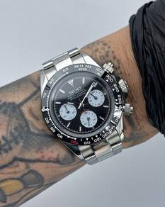 Custom Seiko Mod 39.5mm Black Panda Le Man Daytona