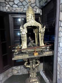 Vintage Painted Concrete Thai Spirit House Shrine