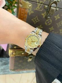 2009 Rolex Lady Datejust Half 18k 750 Yellow Gold