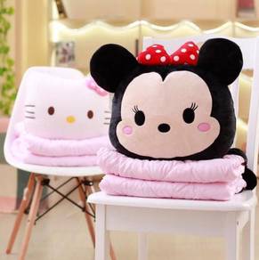 Mickey Minnie Blanket Pillow Bantal Selimut (2in1)