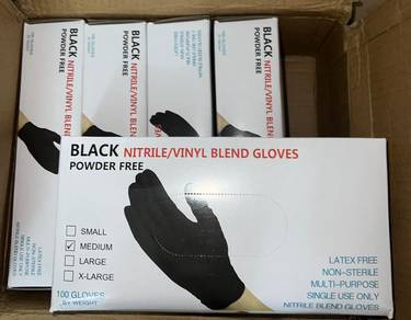 5 boxes Medical gloves M size- black