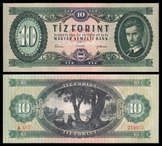 Hungary 10 Forint Banknote 1962 - Pick 168c  unc