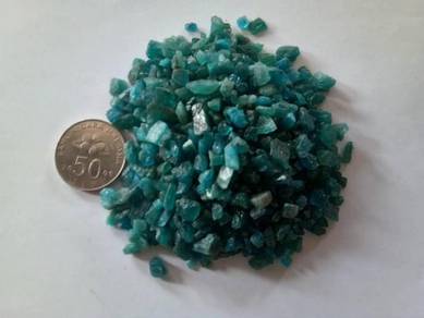 Raw blue green apatite