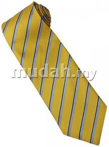 EY1 Yellow Blue Silver Striped Formal Neck Tie
