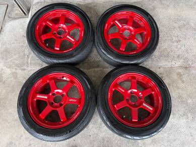 Rim te37 s plus 15 inch red chili axia bezza myvi