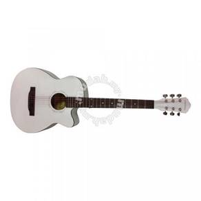 39 Inch High Gloss UK Acoustic Guitar(White) B