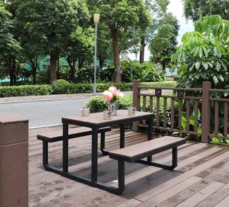 GARDEN TABLE BENCH SET Outdoor Canteen Meja
