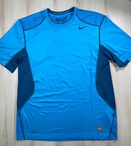 Nike Pro Combat Blue Fitted Tee #CA Used