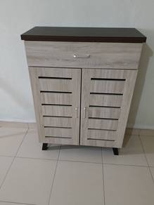 Wooden Shoes Rack - 2 Doors with Drawer 4 layers