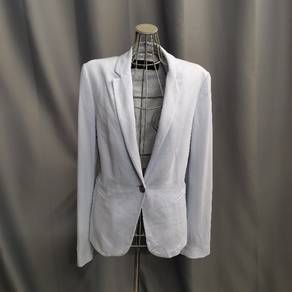 Zara blazer in light blue cotton (polka dot lining