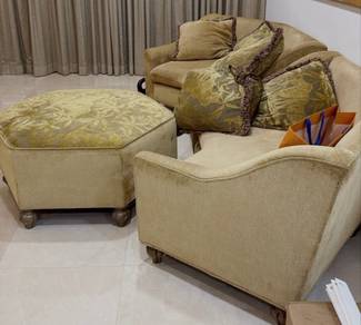 American Classic L-shaped Fabric Sofa with Hexago