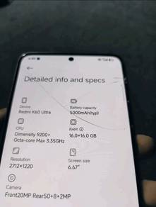 Urgent Xiaomi Redmi K60 Ultra 512