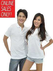 XXL White Polo T-Shirt Shirt Cotton Kosong Plain
