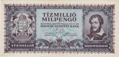 Hungary 10 Million Milpengo 1946 - Pick 129 xf