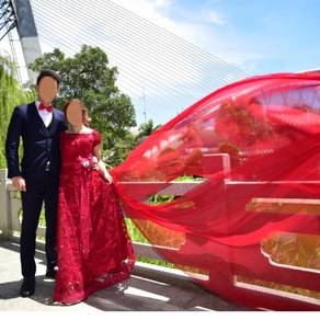 [Wear Once Only] Red Elegant Wedding Gown