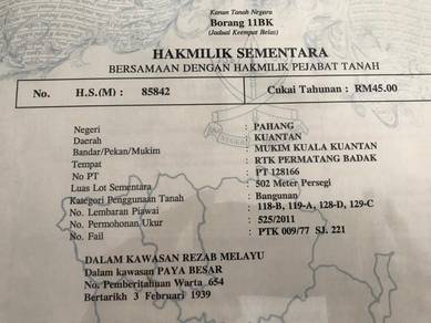 Residential Land in Kuantan, PHG