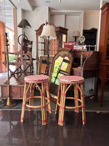 BOHEMIAN style LARGE RATTAN counter/BAR STOOL  PRI
