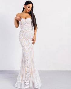 Nude white wedding evening prom dress gown RBP1172