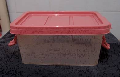 Plastic Container with Pink Cover/Handles