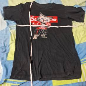 Supreme Kucing T-Shirt Saiz 2XL