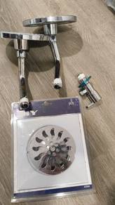 Never use, shower head+2 angle valve+ drain lid