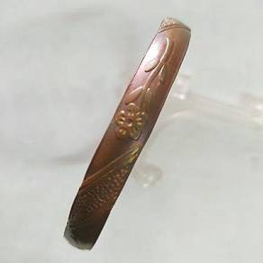 Vintage Simple Brass Crafted Flower Bangle