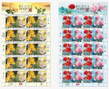 Mint stamp Sheet Roses Series 3 Malaysia 2025