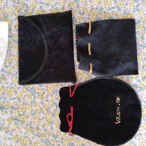 (二手 2nd hand) 絨手飾袋velvet bags x 3