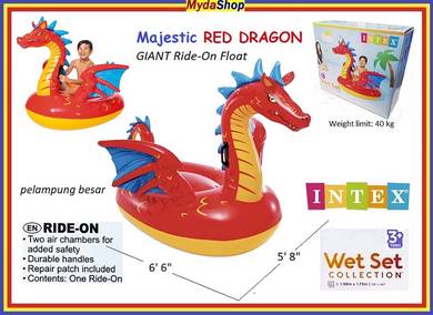INTEX Swim Pool Ride-On Float RED DRAGON Pelampung