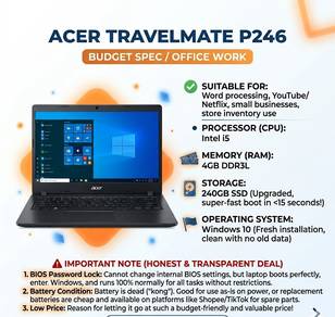 Acer TravelMate P246 core i5 5th gen