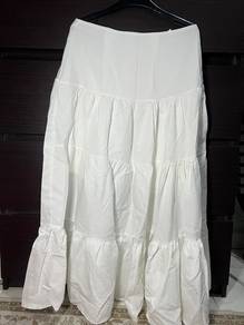 White Tiered Maxi Skirt