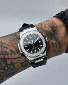 Custom Seiko Mod 40mm Black Nautilus w/ Rubber Str