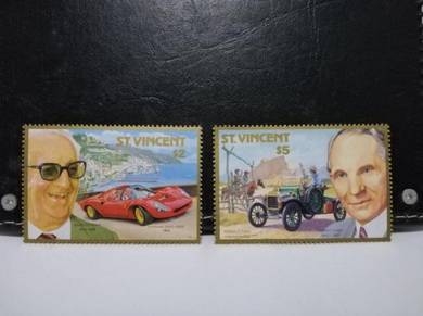 1987 St Vincent Stamps Ford Ferrari Car Founder
