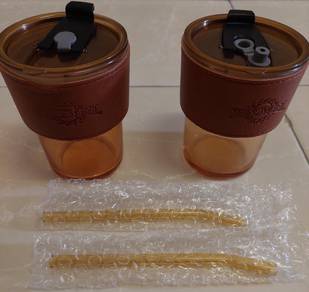 New cup from glass with straw selling
