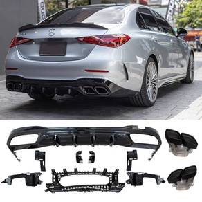 Mercedes W205 W206 W213 GLC Rear Diffuser Black