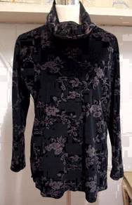Classy Black Velvet Ladies Blouse (Jones New York)