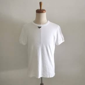 Prada White T-Shirt with center Logo