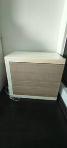 Wooden bed side table with 2 drawers