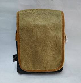 Calf Fur Waist/Sling Denim Bag