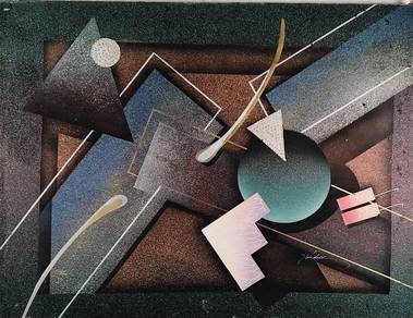 Spatial Harmony – Abstract Geometric Mixed Media