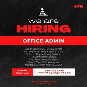 Jawatan kosong  office admin