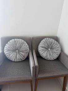Modern Grey Accent Chairs (Pair)