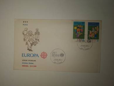 FDC Stamps Turkiye 1989 EUROPA-CEPT Children Games