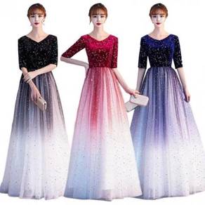 Ombre long sleeve evening prom gown dress RBP1604