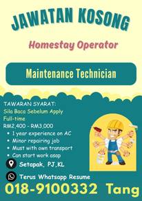 Homestay Maintenance Technician - Sila Baca Dulu!