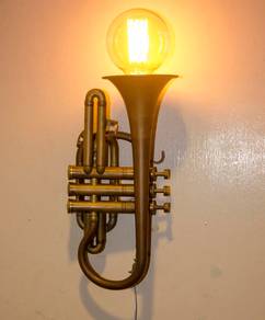 Steampunk Cornet Converted to Wall Lamp