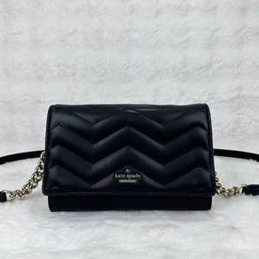 Kate Spade Black quilted chevron leather bag